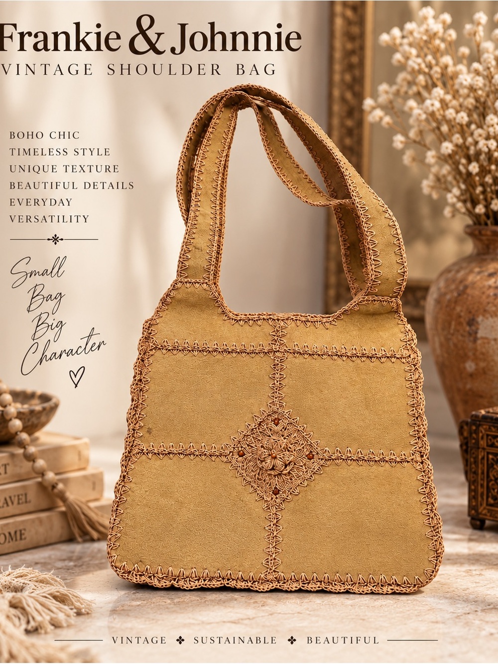 Tan Boho Shoulder Bag